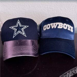 NFL Dallas Cowboys Navy Blue and Silver Caps (Pair)